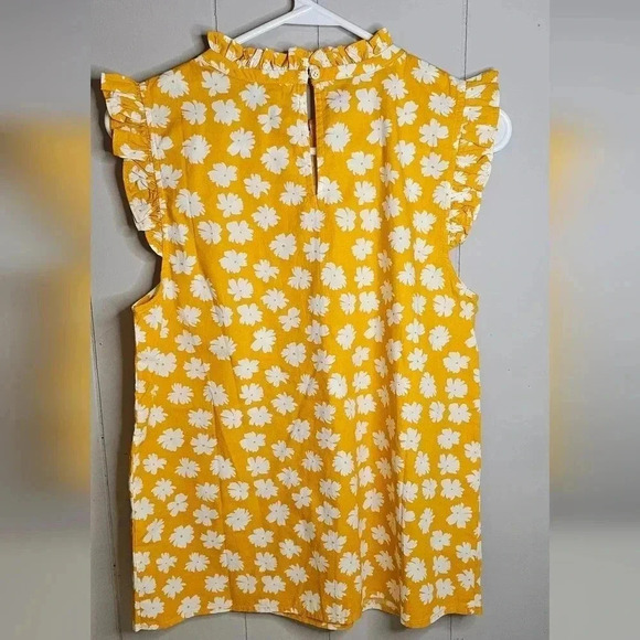 J. Crew 4 Ruffleneck Shirred Top in Cotton Poplin Vibrant Floral Print AV633 - Picture 5 of 5